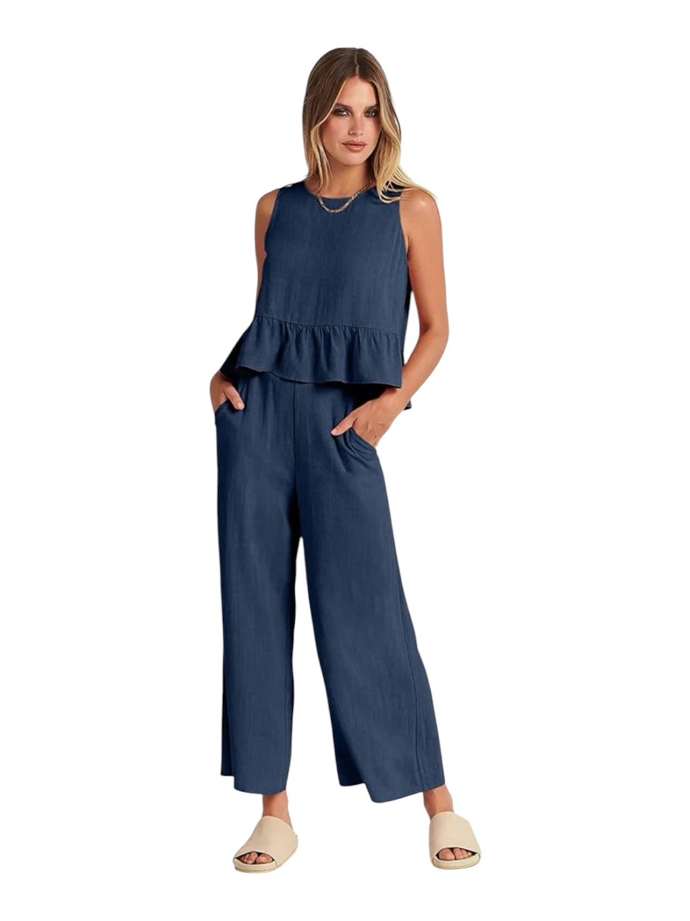 Beachsissi Two-Piece Set Navy Blue Size Small
